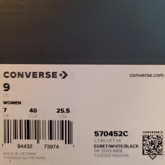 CONVERSE CTAS LIFT HI PLATFORM WOMEN'S SZ  / 570452C - Picture 11 of 13